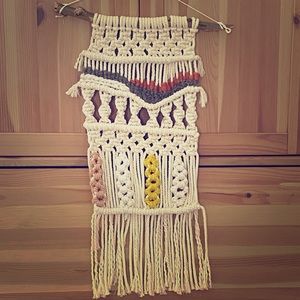 Small, handmade, boho macraweave piece